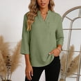 thumbnail image 5 of QGJZVUNL Business Casual Outfits for Women V Neck Shirts with Chest Pockets Dressy Wotk Tops Size S, 5 of 8