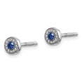 thumbnail image 6 of Auriga 14k White Gold Diamond and Sapphire Halo Stud Earrings for Women (L- 0.2 inch, W- 0.2 inch), 6 of 6