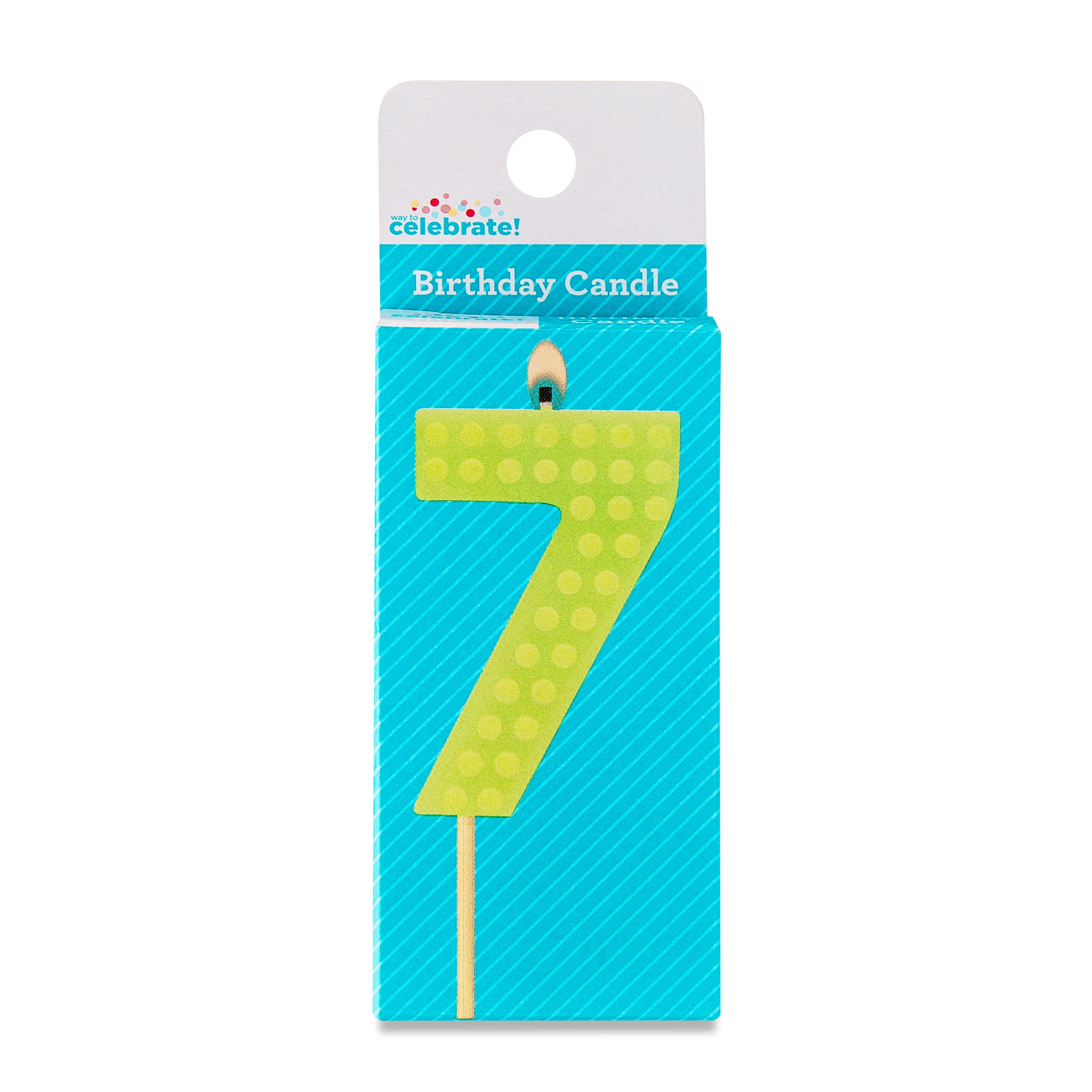 Green Building Block Number 7 Birthday Candle, by Way To Celebrate
