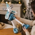 thumbnail image 5 of Blue elk Standing Figure, Telescoping Christmas Doll Decor, Vintage Plaid Fabric Stretchable Figures, for Xmas Tree Home Party Festive Decor Christmas New Year Gift, Holiday Display Collection, 5 of 7