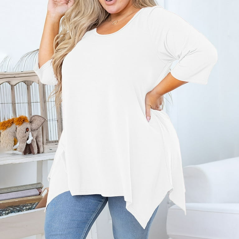 Dressy white plus size tops sale