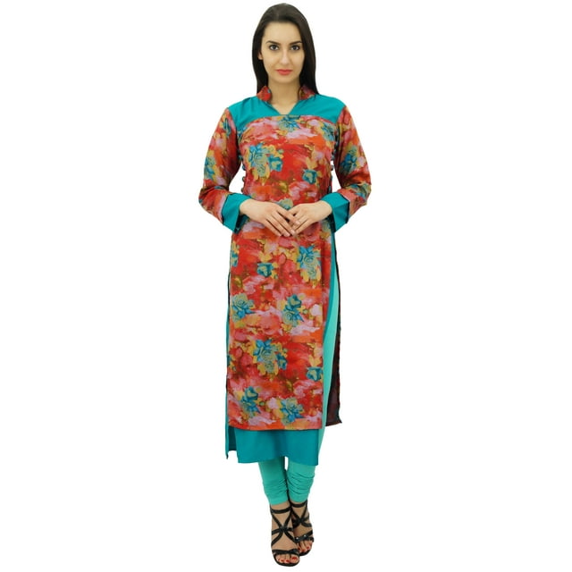 Bimba Kurti en Rayonne Ethnique Indienne pour Femme Tunique d'Hiver Décontractée Longue Blouse