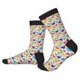 thumbnail image 2 of Pofeuu Colorful Dinosaurs Print Crew Socks, Adult Running Hiking Socks for Youth and Adult, 2 of 7