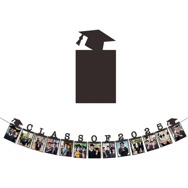 Black Flash Graduation Photo Banner Kindergarten To Graduation Photo Display Banner Suitable For Grade Photos Party Decoration 2025 College Graduation Party Decorations 2022 Party Decorations for Kids