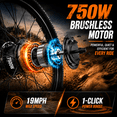 thumbnail image 2 of 750W Electric Bike with 48V Removable Battery, 19 MPH Max Speed, 30 Miles Range, 26" Tires, 3 Riding Modes, Lightweight E Bike, 2 of 12