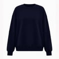 thumbnail image 4 of DISKEBUISS Women's Crew Neck Sweatshirt Long Sleeve Oversized Pullover Top for Fall Winter Casual Solid Shirt, 4 of 6