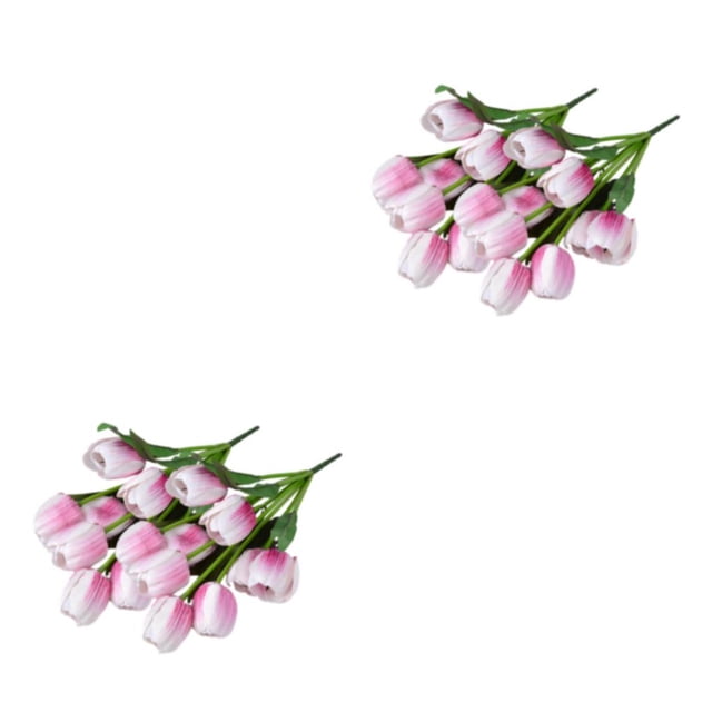 Ramo de flores artificiales Yuarrent 2 uds tulipanes suave simulación de tacto Real Beige/Cabeza Grande