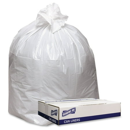Genuine Joe Extra Heavy-duty White Trash Can Liners - 43" Width X 47" Length X 9 Mil [229 Micron] Thickness - Low Density - White - 100/carton - Industrial Trash (4347w)