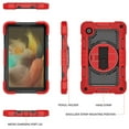 thumbnail image 6 of K-Lion for Samsung Galaxy Tab A8 Case (Model:SM-X200/X205/X207), Heavy Duty Rugged Shockproof Protective Case with Soft Screen Protector Film + Kickstand + Shoulder & Hand Strap ,Red+Black, 6 of 9