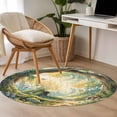 thumbnail image 6 of Watercolor Forest Round Rug 3.3ft Washable Circle Entryway Rugs Non Slip Spring Botanical Floral Area Rug Indoor Floor Carpet for Bedroom Kitchen Living Room Home Office Dining Room Nursery, 6 of 8