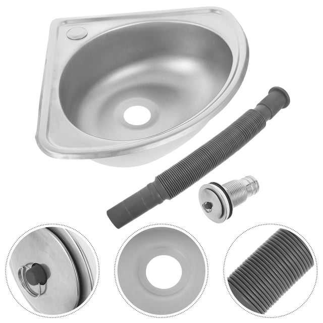 VERDANVERSE 1 Set Of Stainless Steel Bar Sink Small Kitchen Sink Triangle Handwashing For Camping