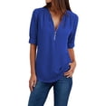 thumbnail image 2 of ZJXFGS Women’S Blouses Basic Tops for Woman Plus Size Blouses for Curvy Women Fashion Shirts Flowy Tops for Women Work Blouses for Women Cute Fall Tops Blue 4XL, 2 of 7