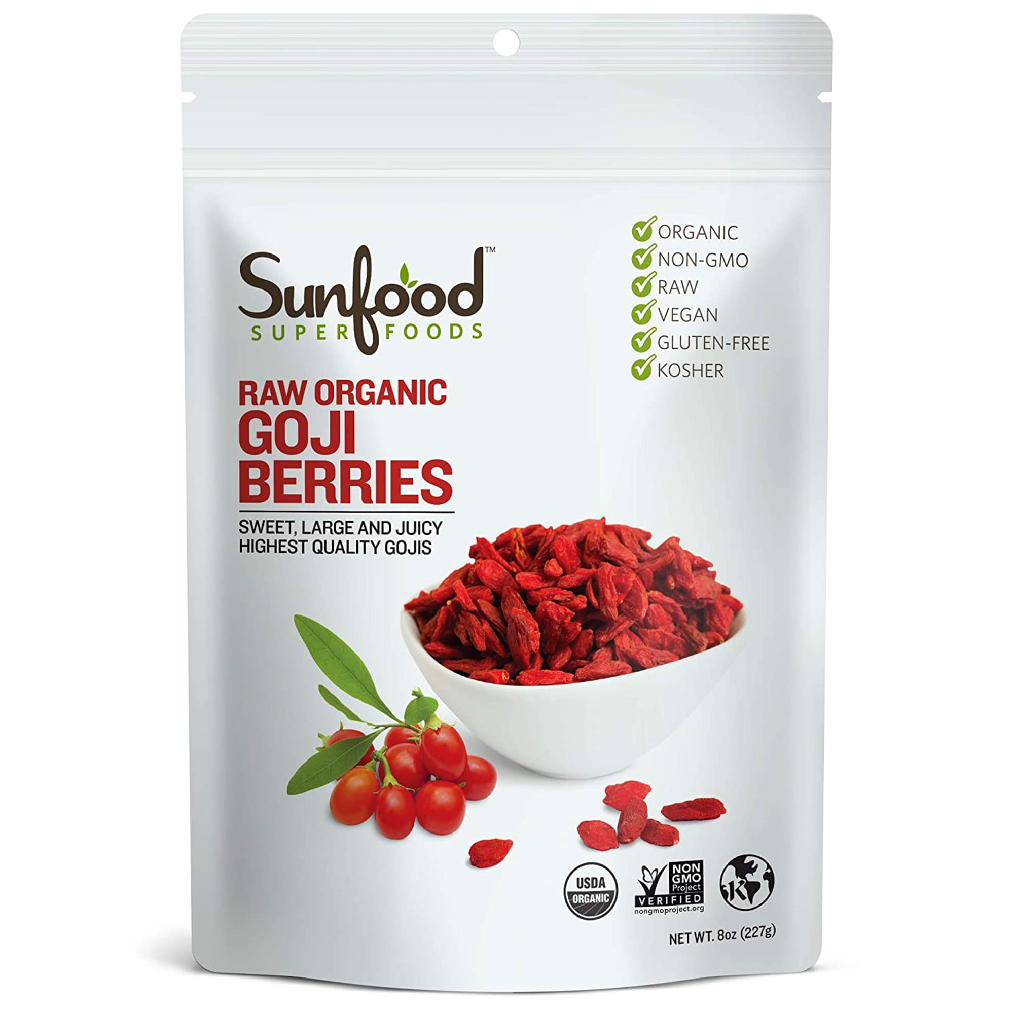 Sunfood Superfoods Raw Organic Goji Berries Antioxidant Superfood with ...