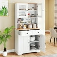 thumbnail image 4 of Gymax Pantry Cabinet 67'' Tall Kitchen Floor Cabinet w/ 2 Removable Shelves 2 Drawers White, 4 of 9
