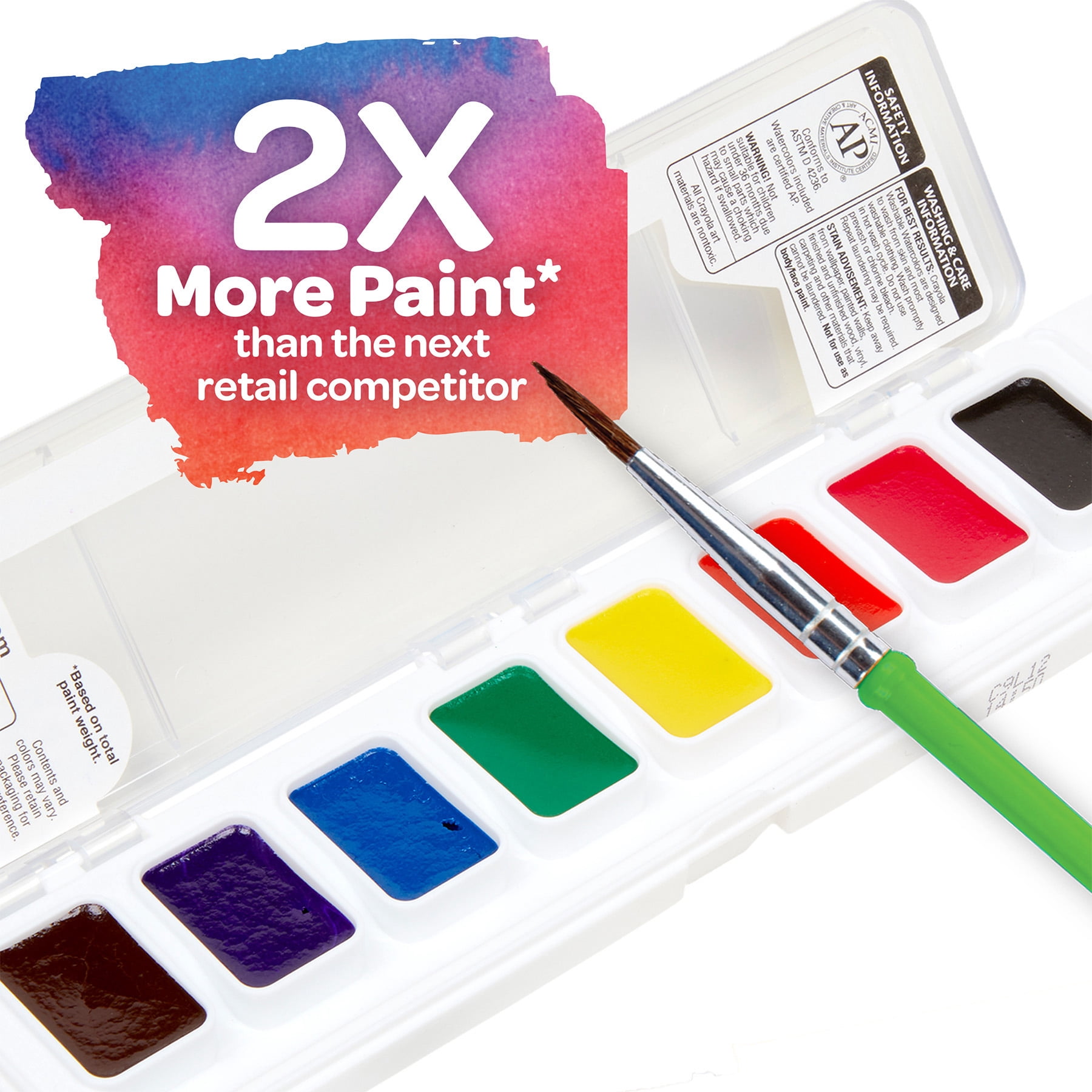 Crayola Semi-Moist Washable Watercolor Set, 8 Colors Per Set, 6 Sets