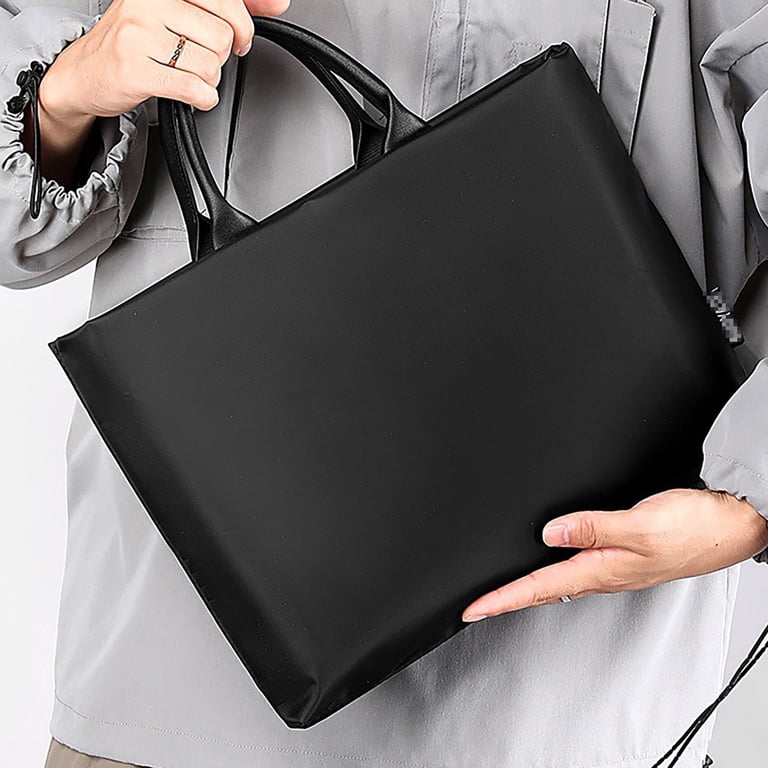 16 Inch Leather Laptop Briefcase For Men – Expandable, 24L Capacity, 15.6” Laptop Compartment, Black