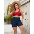 thumbnail image 5 of Charmo Women Plus Size Swim Short Mesh Board Shorts High Waisted Boyleg Swimsuit Bottoms, 5 of 6