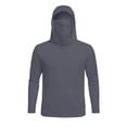 thumbnail image 6 of hlysgo Men's Sun Protection Shirt with Pockets Summer Long Sleeve Cooling Hooded Shirt for Outdoor Work Breathable Workout Hiking UV Clothing Dark Gray,L, 6 of 7