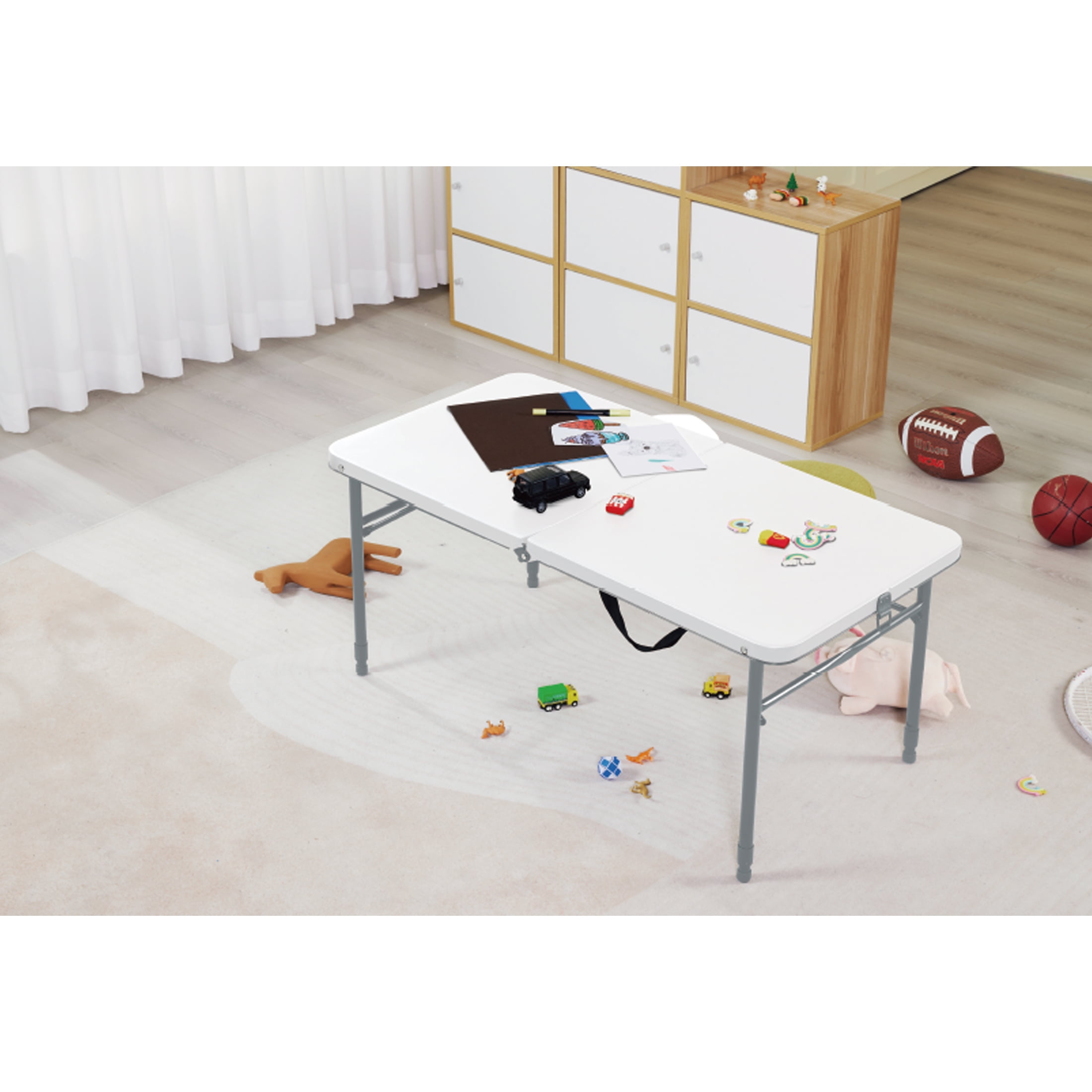 Mainstays 40" Adjustable Height Centerfold Folding Table, White