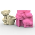 thumbnail image 6 of ZPAQI Succulent Flower Pots Mold Cartoon Bear Pen Holder Silicone Mould DIY Concrete, 6 of 11