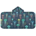 thumbnail image 5 of Yayeee Kids Hooded Towel with Hand Pockets Beach Soft Absorbent Bath Wrap 50 x 23.5 inch, Green Jellyfish Pattern, 5 of 5