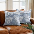 thumbnail image 3 of Throw Pillow Covers, Purple Palm Leaf 24x24 Pillow Covers for Couch/Sofa/Bed, Summer Coastal Botanical Tropical Decorative Square Linen Cushion Pillowcase for Home Decor, 3 of 9