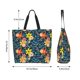 thumbnail image 5 of Balery Blue Floral Bolsa Tote Estilo Estético con Cremalleras, Bolsa de Hombro, Bolsa de Compras Grande y Plegable, 5 of 8