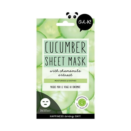 Oh K! Sheet Mask, Face Sheet Mask, Cucumber, 1 pc