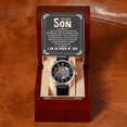 thumbnail image 6 of To My Son I Wish You The Strength Men's Openwork Watch With Mahogany Box, 6 of 7