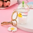 thumbnail image 2 of Mini Milk Tea Cup Keychain Handbag Pendant Keyring Drift Bottle Key Chain Ornaments for Car Purse Bag Decor, 2 of 3