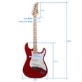 thumbnail image 6 of Tcbosik 39" Beginner Electric Guitar Starter Kit w/ Bag, Plectrum, Tremolo Arm, Shoulder Strap and Wrench Tool, Red & White, 6 of 9