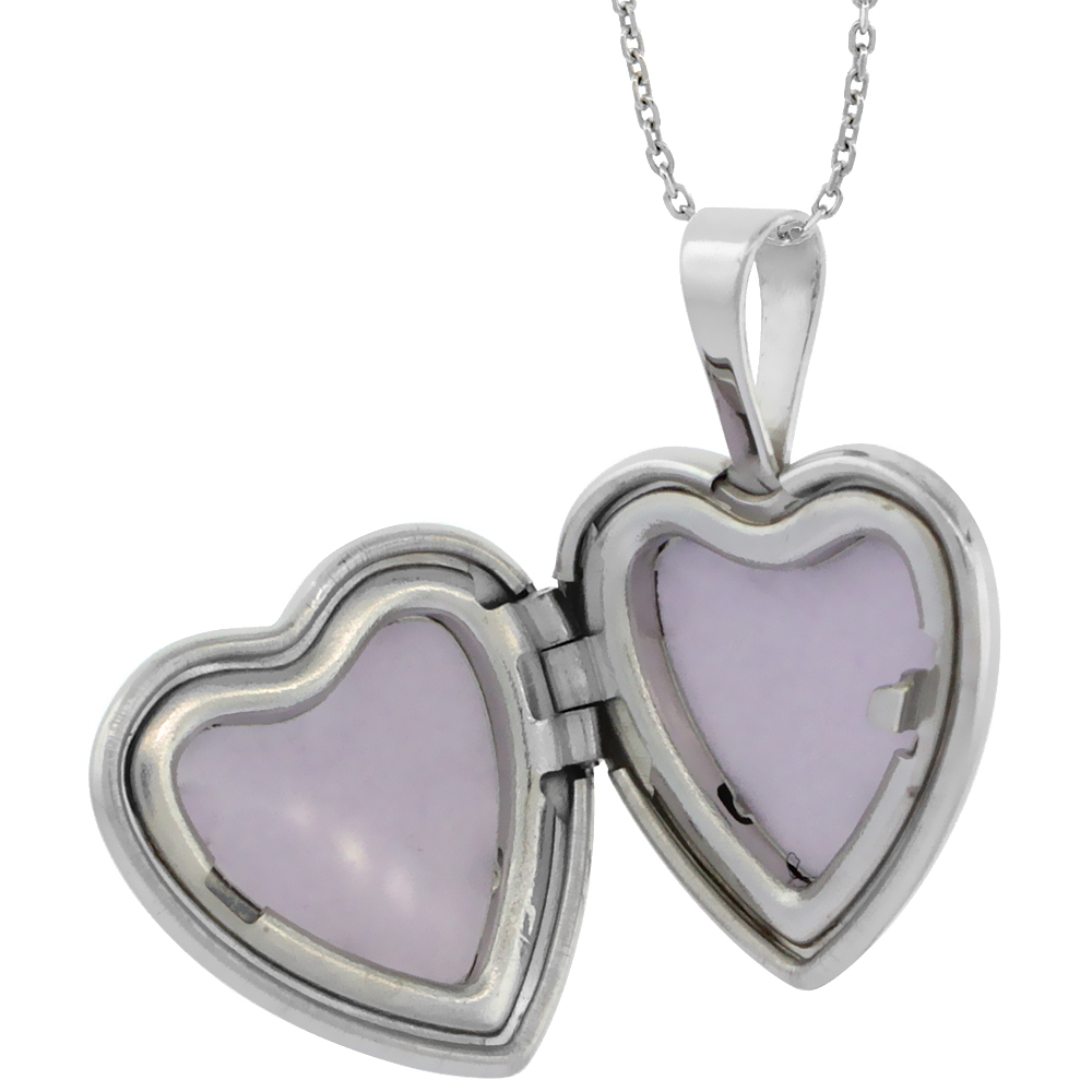  Very Tiny 1/2 inch Sterling Silver Heart Locket Necklace for  Women Floral Engraving 16 inch RL_30H: Clothing, Shoes & Jewelry