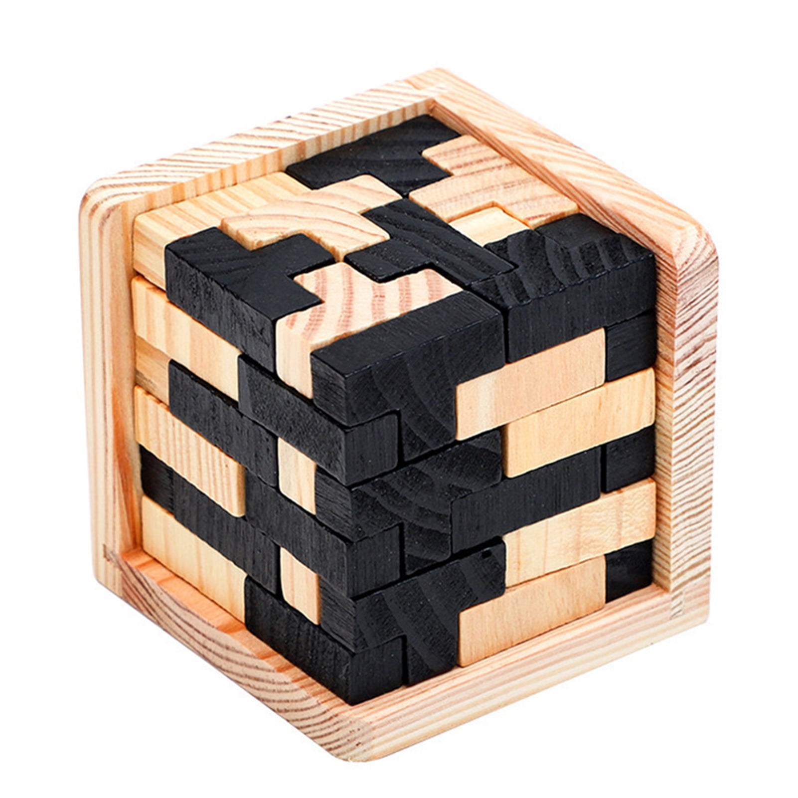 Details about   100pcs Building Blocks Set Natural Wooden Puzzle Cubes Kids Educational Toy 