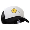 thumbnail image 5 of Sunny Smile with Cloud Heat Transfer Foam Panel Mesh Snapback - Black White OSFM, 5 of 5