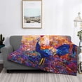 thumbnail image 2 of Fuzoiu Rooster Oil Painting Print Flannel Blanket,Throw Blanket,Flannel Home Decor,Fleece Bed Blankets,Cozy Soft Blanket for Bed, Sofa, Camping, and Travel-40"x30", 2 of 6
