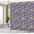 thumbnail image 4 of Ambesonne Floral Shower Curtain, Hand-Drawn Flowers Retro Art, 69"Wx70"L, Slate Blue Mustard Pink, 4 of 4
