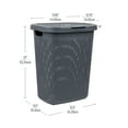 thumbnail image 4 of Mind Reader 50L Slim Laundry Hamper, Clothes Basket, Lid, Plastic, 17.65"L x 13.75"W x 21"H, Gray, 4 of 8