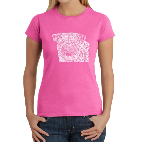 LA Pop Art Women's Word Art T-Shirt - Pug Face