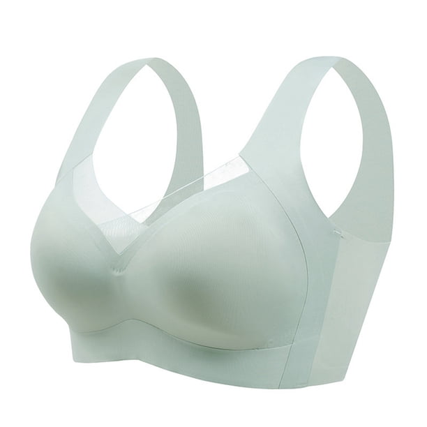 WILLBEST Brasier Ropa Interior Sin Costuras Para Mujer, Sujetador Fino De Verano De Talla Grande, Hermoso Estilo Chaleco, Copa Fija Integrada, Pecho Grande, Sujetador Pequeño Fruncido