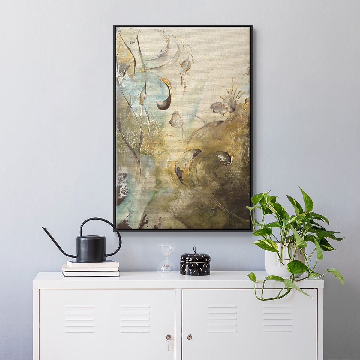Enchanted Garden II Framed Premium Gallery Wrapped Canvas - Ready to Hang - 25 x 37 - Black Floating Frame
