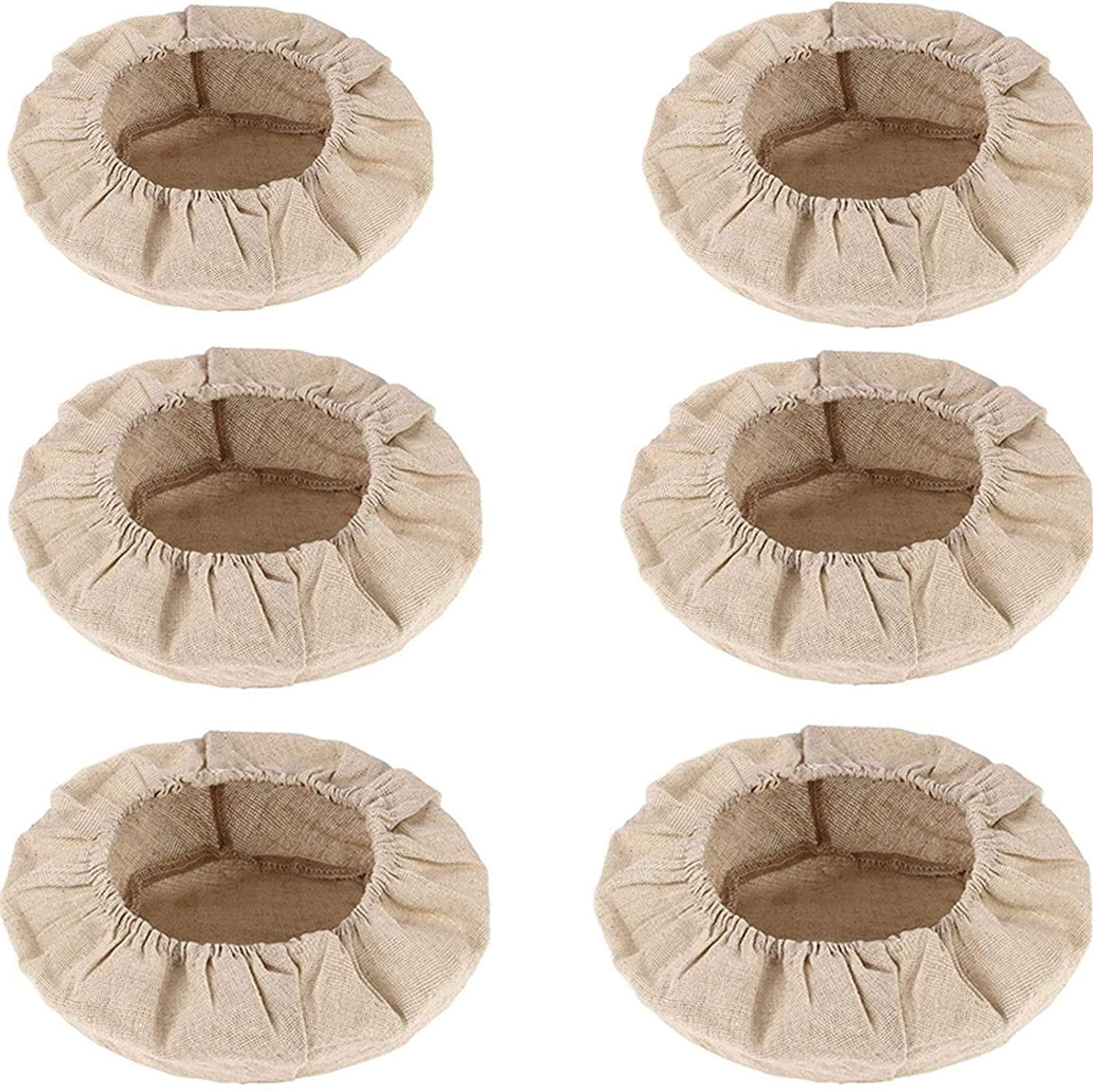 6 Pieces Round Linen Insert, Bread Making Starter Jar Kit Bread Bag Proofing Basket Cloth Liner