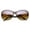Brown-Gold / Amber, variant on sunglassLA Unisex Women's Metal Temple Rhinestone Accent Oval Gradient Lens Oversize Sunglasses (Black-Silver / Lavender) - 61mm