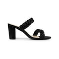 thumbnail image 3 of BLISSFUL STEP Women's Braided Heeled Slip on Chunky Heel Slide Sandals Black 6, 3 of 7