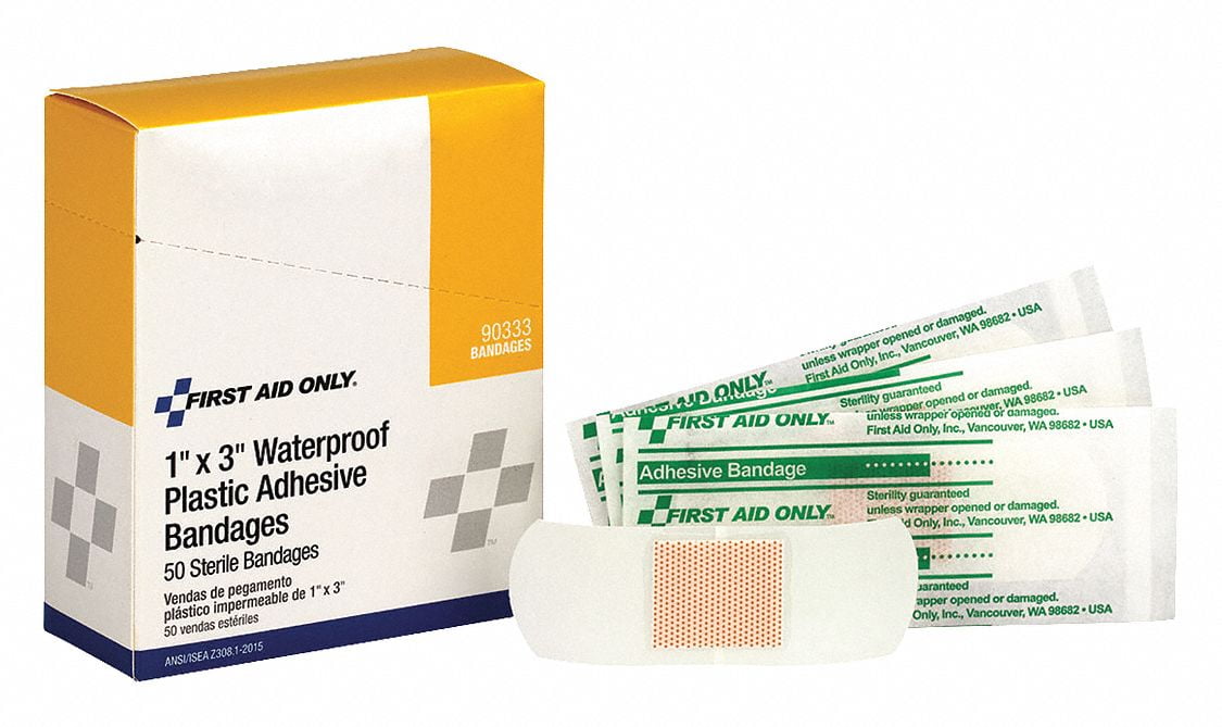 First Aid Only Adhesive Bandage,Clear,Plastic,Box,PK50 90333