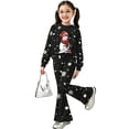 thumbnail image 3 of Krdevn Girls Christmas Outfit 2 Piece Long Sleeve Crew Neck Sweatshirt and Flared Bell Bottom Pants Set Toddler Little Kids Holiday Casual Clothing, 3 of 5