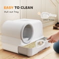 thumbnail image 4 of PawHut Cat Litter Box Easy Clean Drawer White and Grey, 4 of 10