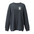 thumbnail image 4 of VBARHMQRT Neon Sweatshirt Womens Letter Print Crewneck Pullover Hoodless Sweatshirt Fall Long Sleeve Sweatshirts Top Blouse, 4 of 5