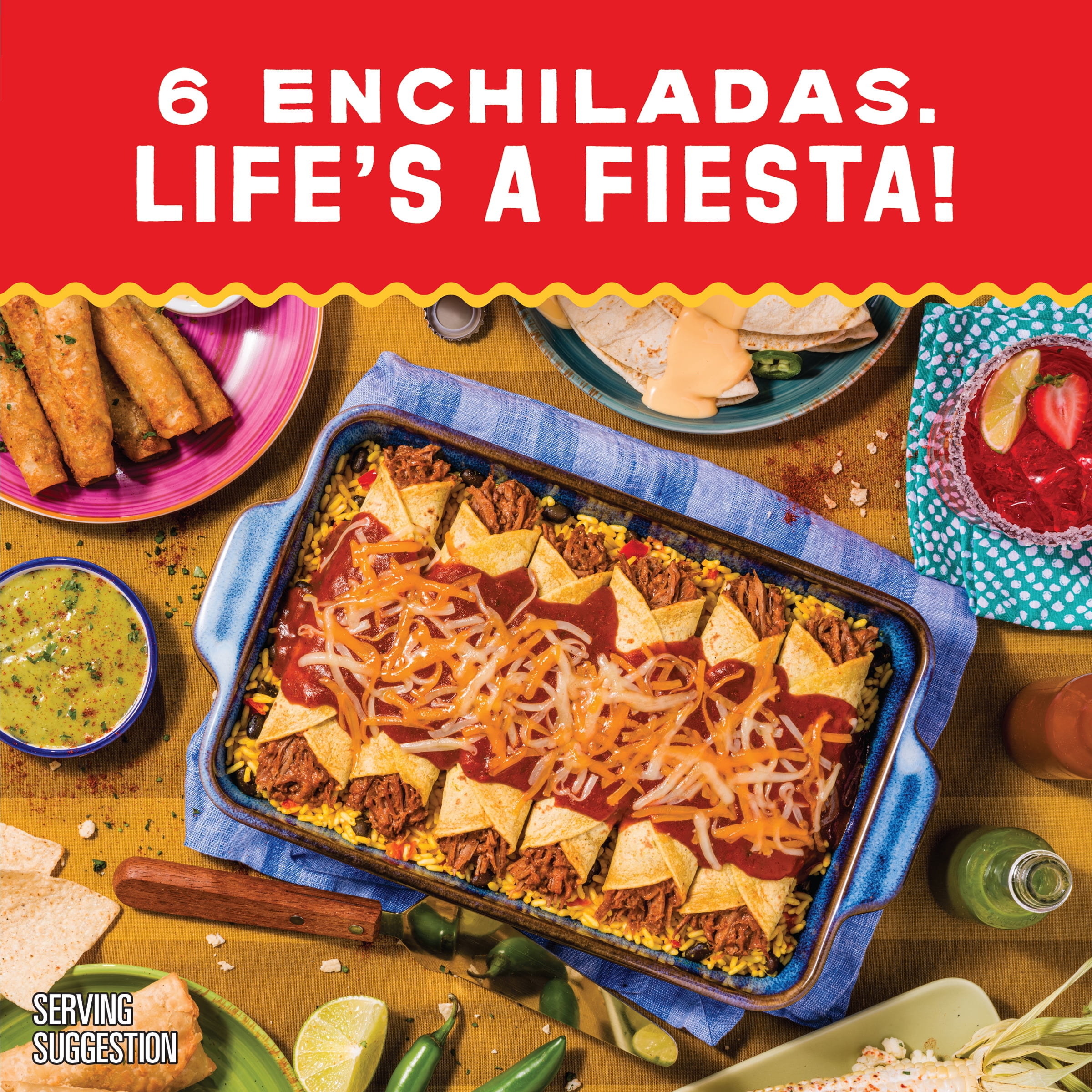 El Monterey Signature Family Size Beef Enchiladas 6 ct, 30 oz (Frozen)