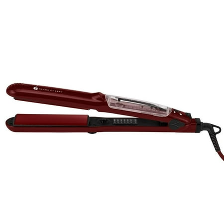 Cherry Professional Red Cherry Argan Infused Premium Steam Flat Iron Professional Thermolon 1.25-Inch Hair (Best Steam Hair Iron)