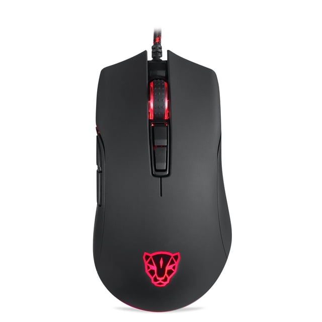 Ratón para juegos Moto Leopard V70 con retroiluminación RGB de 6400 DPI y interruptor de 8 DPI, marca Spot